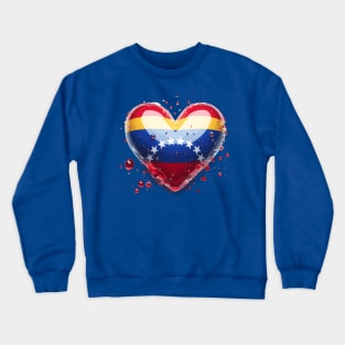Venezuela Flag Heart Crewneck Sweatshirt